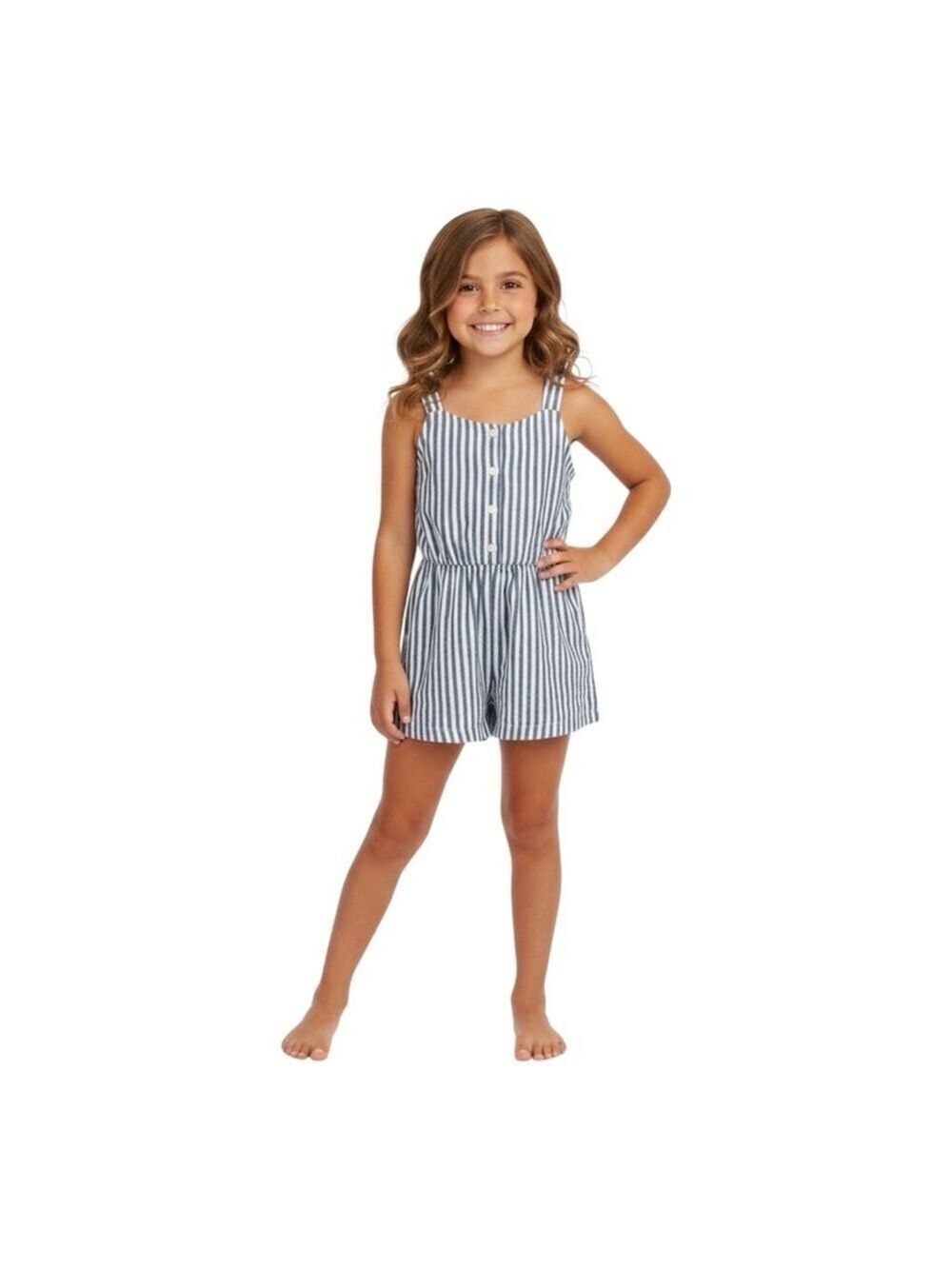 Old Navy Girls Romper Blue White Stripe Medium 8